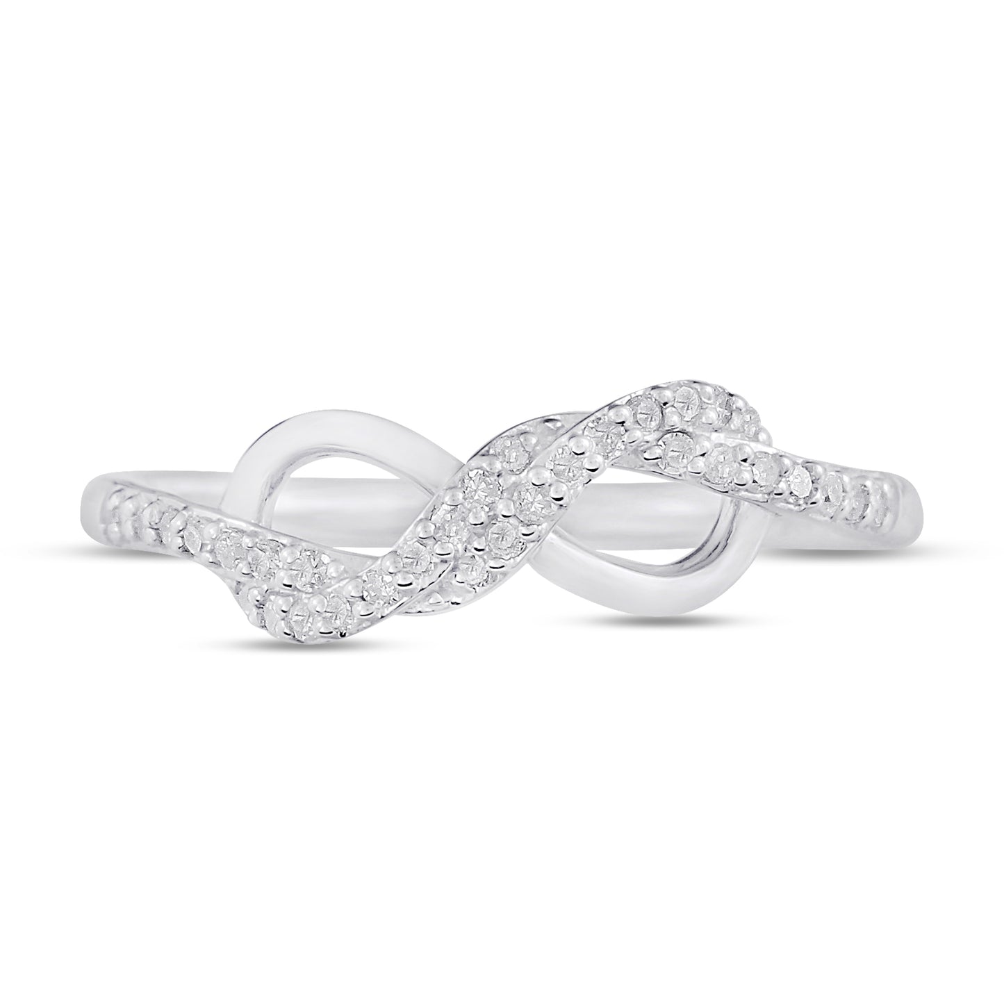 Belantina 1/8 Carat Natural Diamond Infinity Ring In 14k Gold