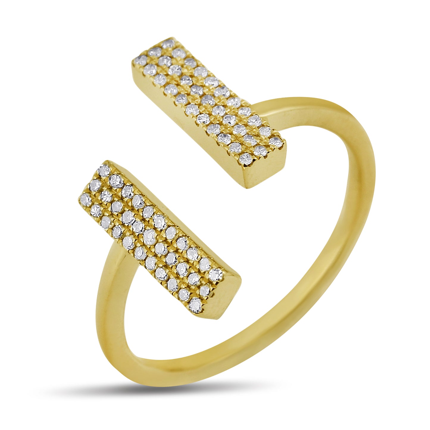 Belantina 1/5 Carat Natural Diamond Adjustable Open Ring for Women in 14k Gold