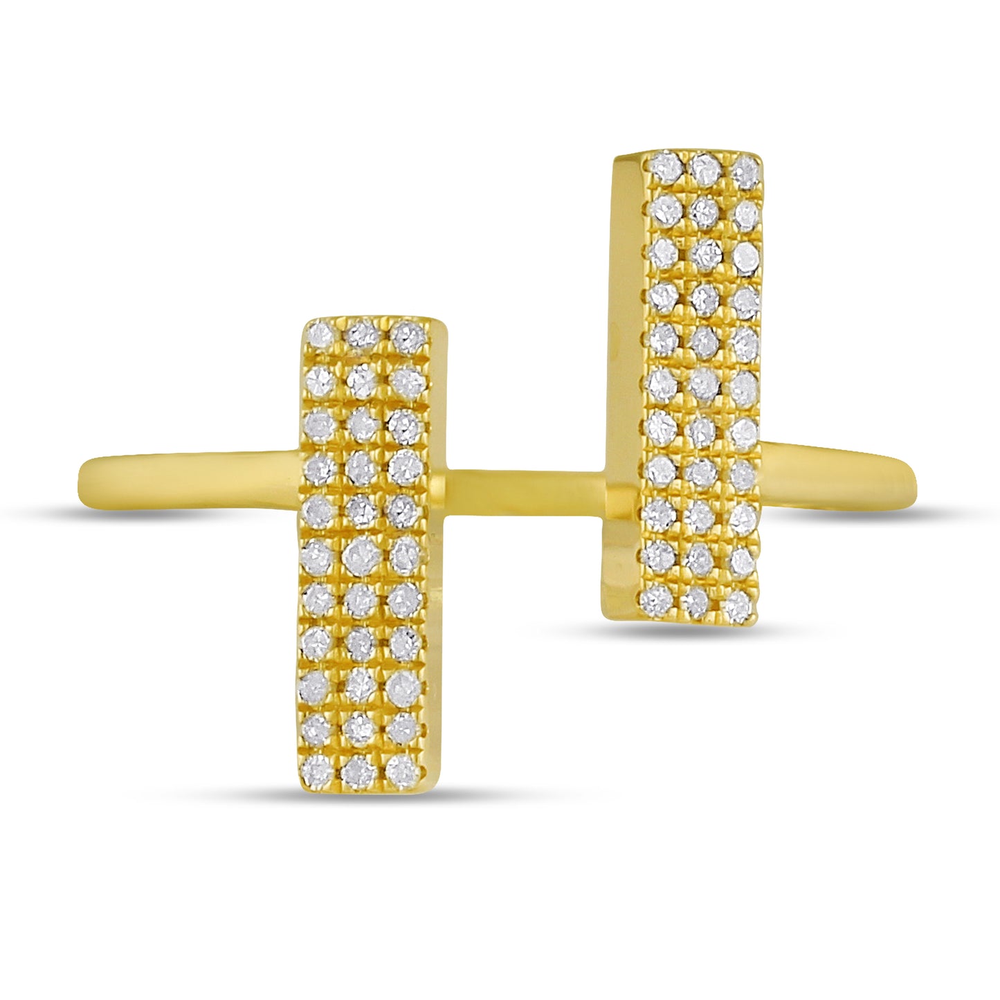 Belantina 1/5 Carat Natural Diamond Adjustable Open Ring for Women in 14k Gold