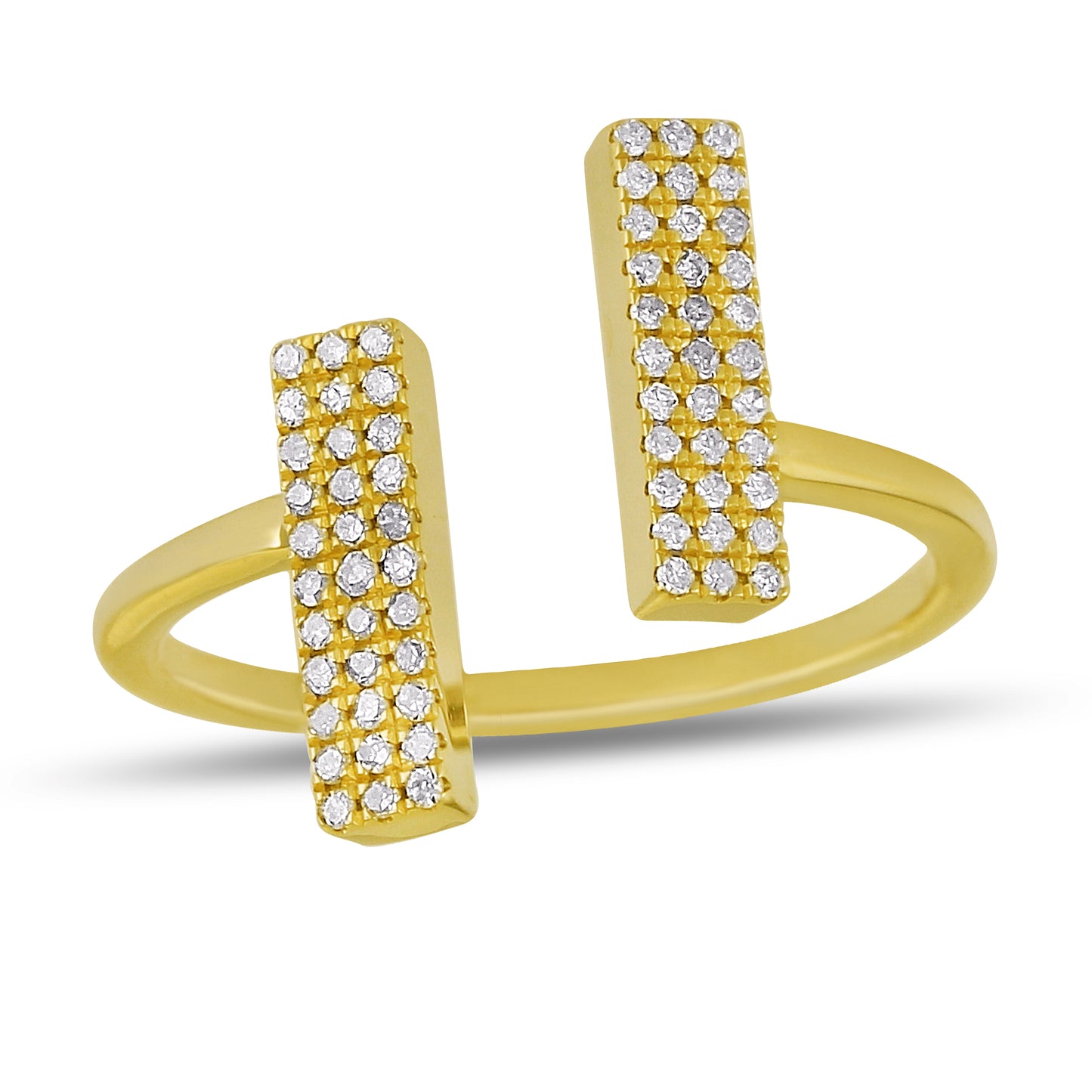 Belantina 1/5 Carat Natural Diamond Adjustable Open Ring for Women in 14k Gold