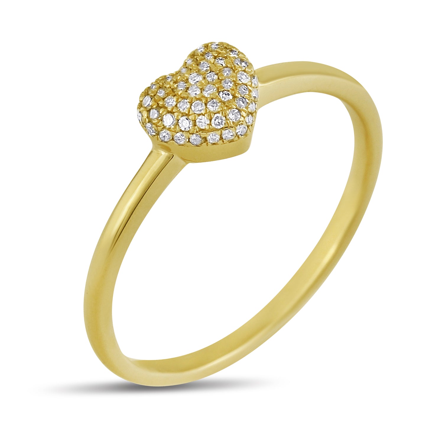 Belantina 1/10 Carat Natural Diamond Heart Ring for Women in 14k Gold