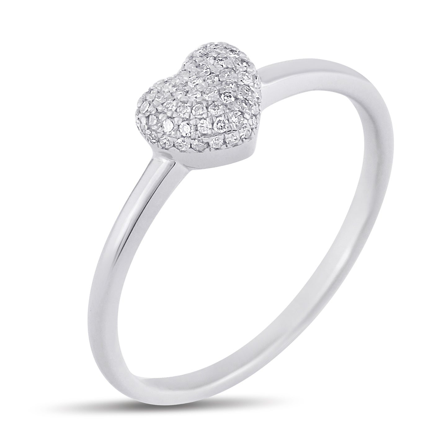 Belantina 1/10 Carat Natural Diamond Heart Ring for Women in 14k Gold