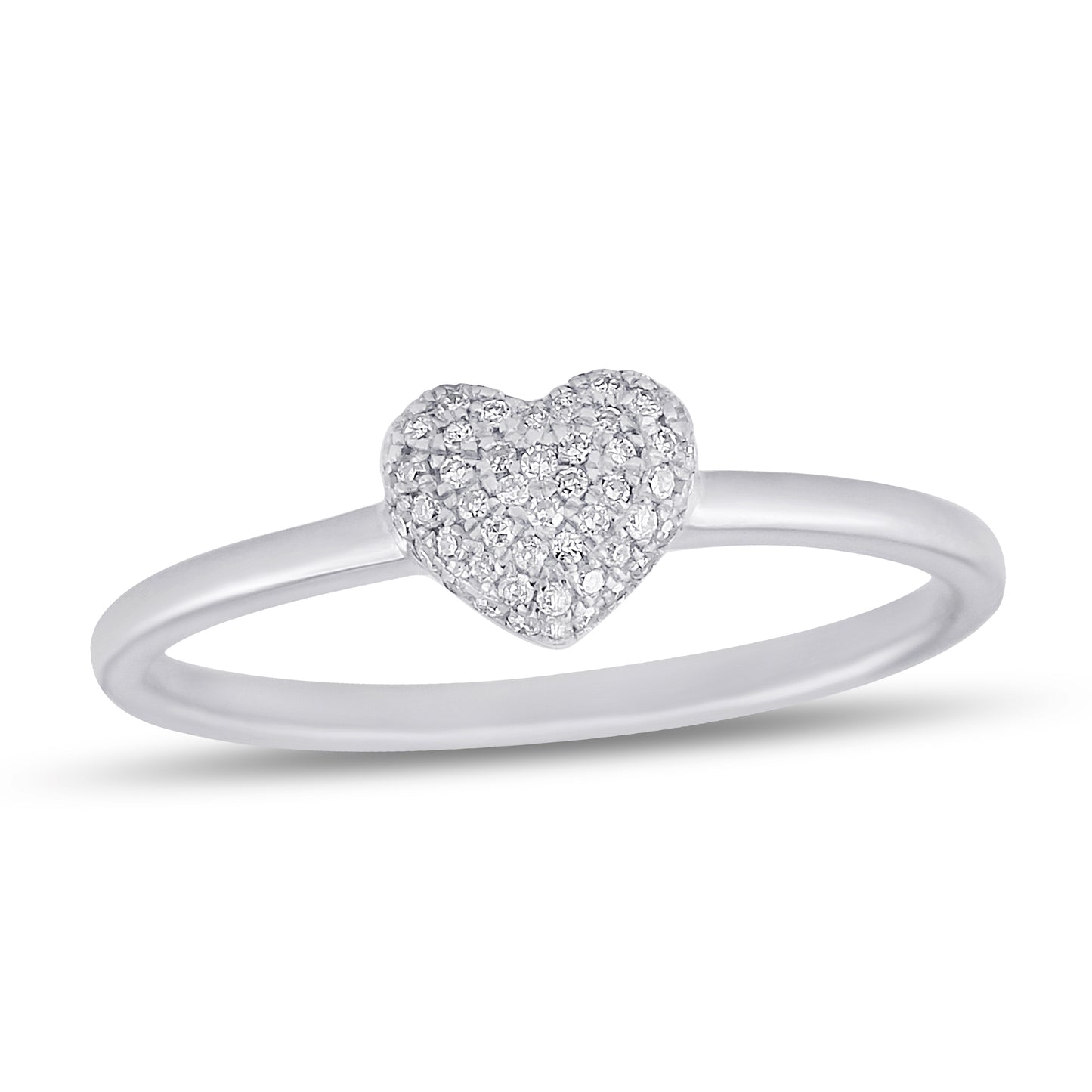 Belantina 1/10 Carat Natural Diamond Heart Ring for Women in 14k Gold