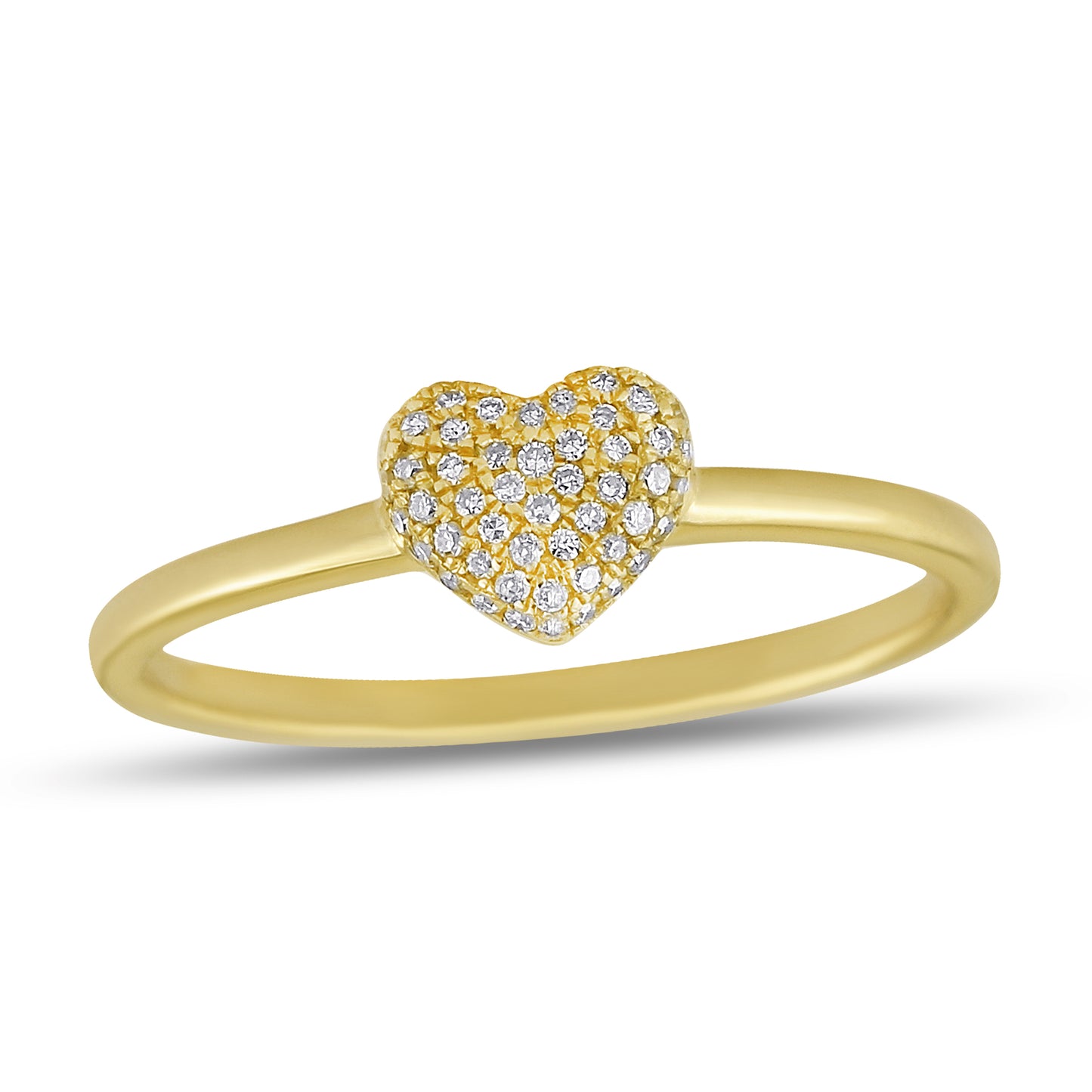 Belantina 1/10 Carat Natural Diamond Heart Ring for Women in 14k Gold
