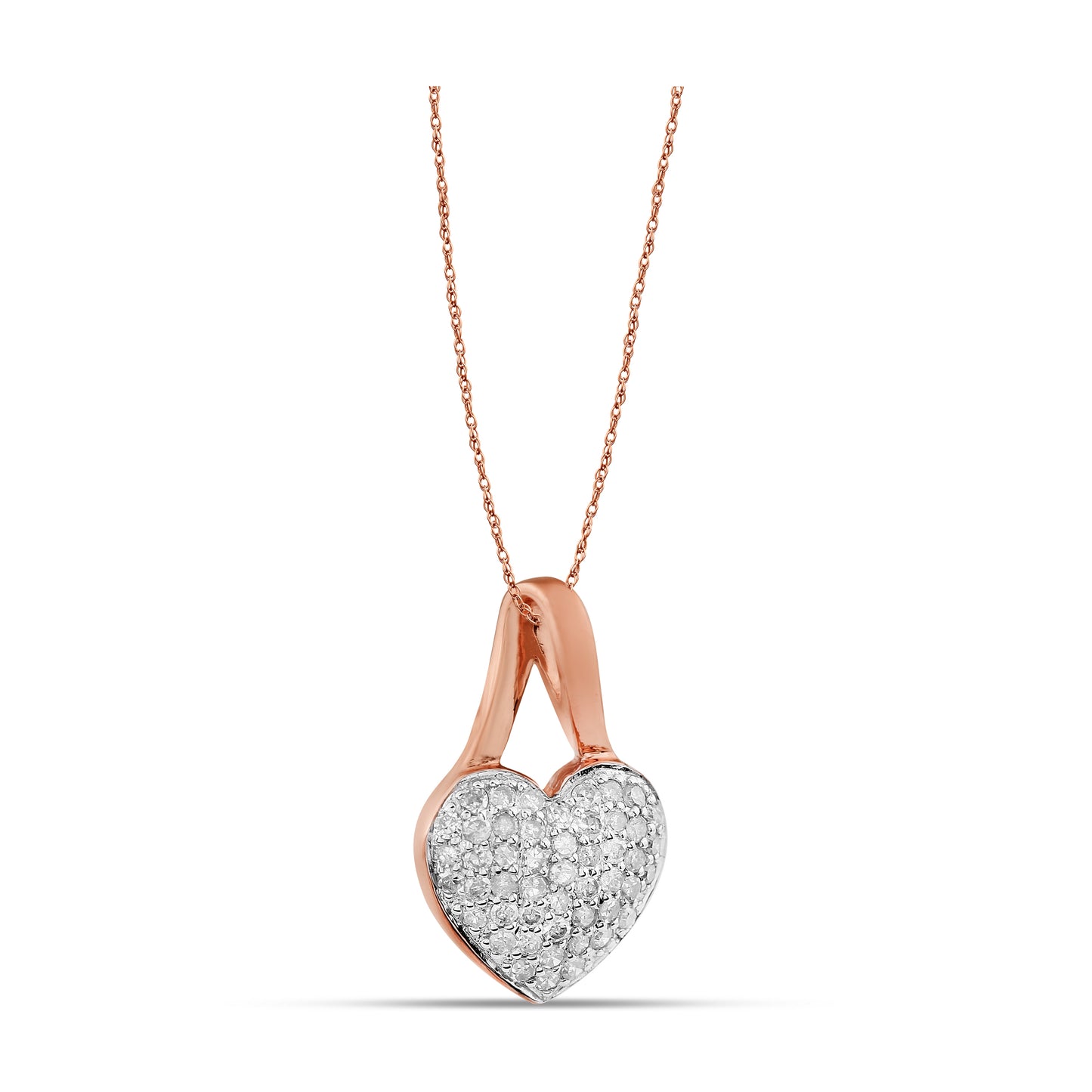 Belantina 1/5 Carat Diamond Heart Pendant Necklace for Women in 14k Gold on 18 Inch Chain (H-I, I1-I2, cttw) Spring Ring