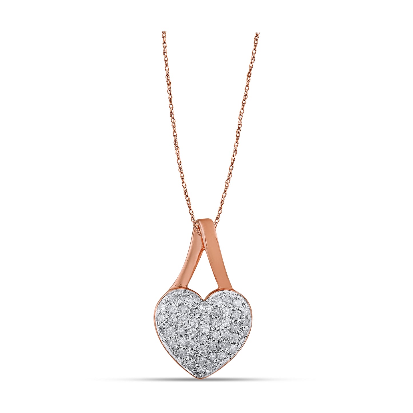 Belantina 1/5 Carat Diamond Heart Pendant Necklace for Women in 14k Gold on 18 Inch Chain (H-I, I1-I2, cttw) Spring Ring