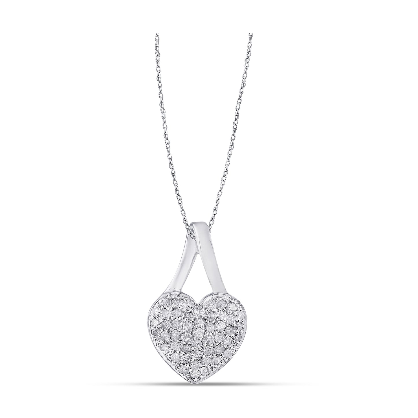 Belantina 1/5 Carat Diamond Heart Pendant Necklace for Women in 14k Gold on 18 Inch Chain (H-I, I1-I2, cttw) Spring Ring
