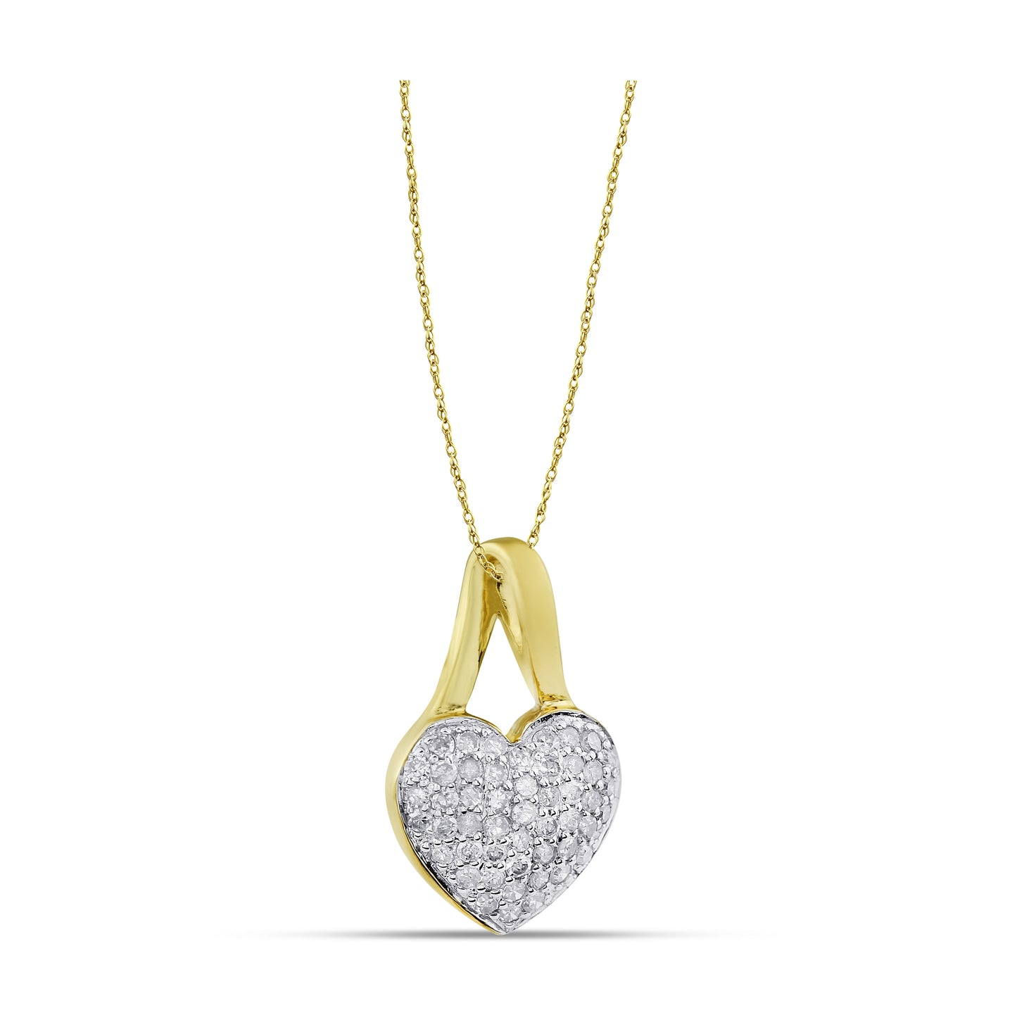 Belantina 1/5 Carat Diamond Heart Pendant Necklace for Women in 14k Gold on 18 Inch Chain (H-I, I1-I2, cttw) Spring Ring