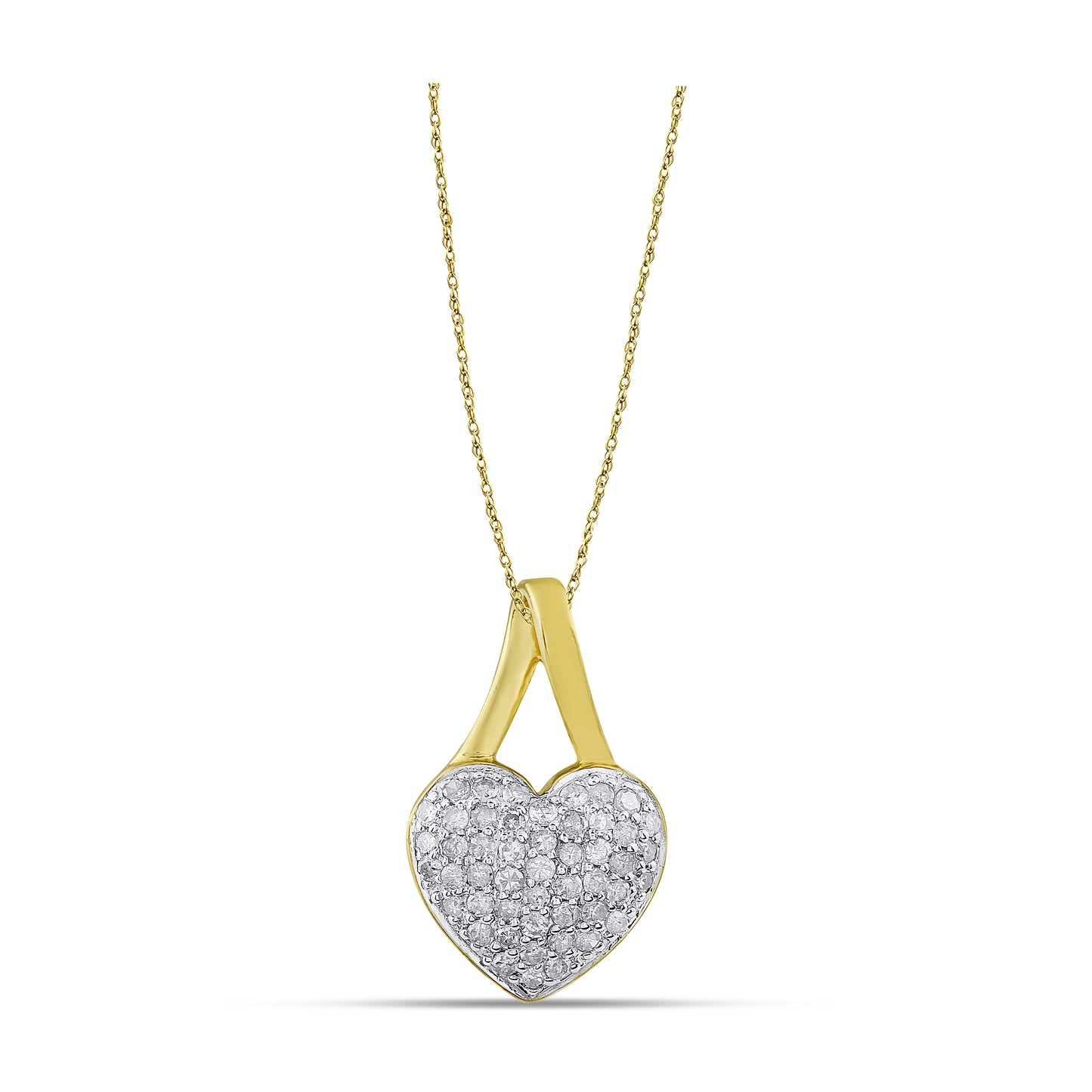 Belantina 1/5 Carat Diamond Heart Pendant Necklace for Women in 14k Gold on 18 Inch Chain (H-I, I1-I2, cttw) Spring Ring