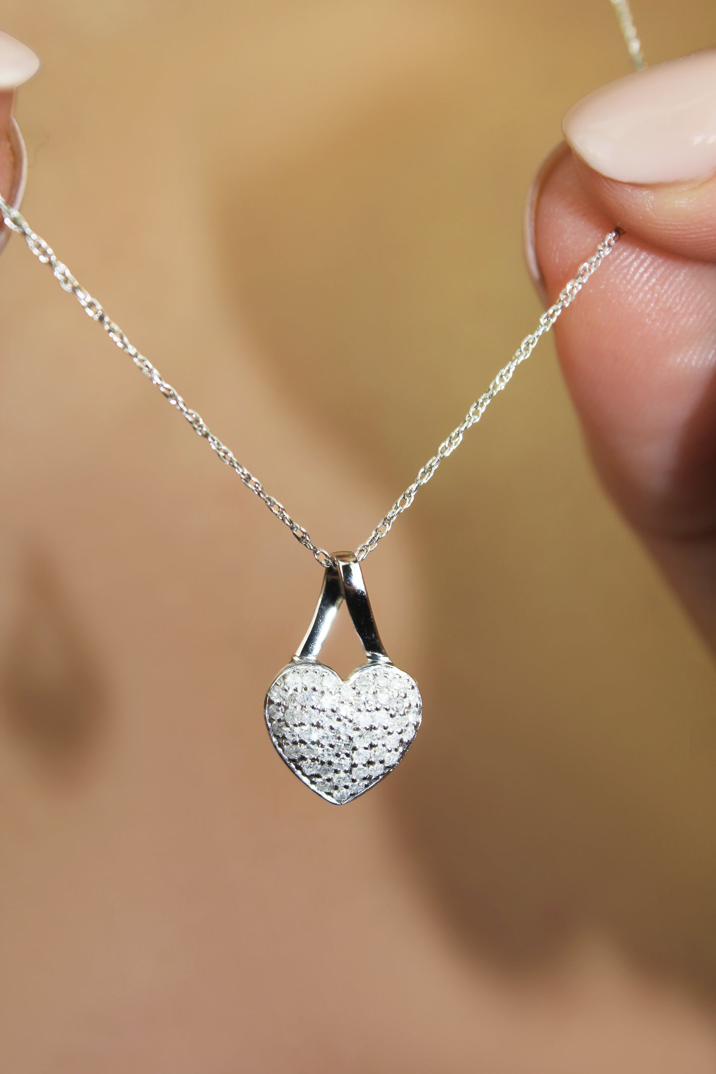 Belantina 1/5 Carat Diamond Heart Pendant Necklace for Women in 14k Gold on 18 Inch Chain (H-I, I1-I2, cttw) Spring Ring