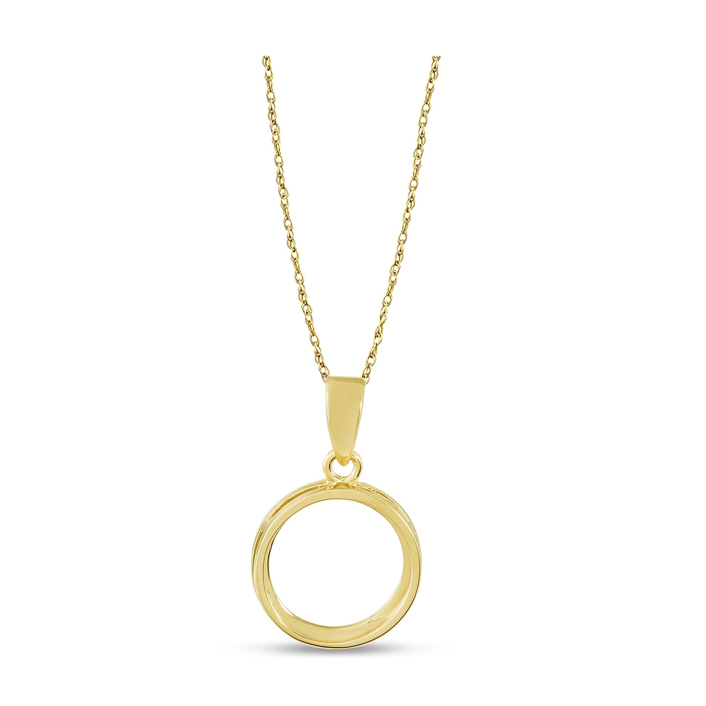 Belantina 1/10 Carat Diamond Circle Pendant Necklace for Women in 14k Gold
