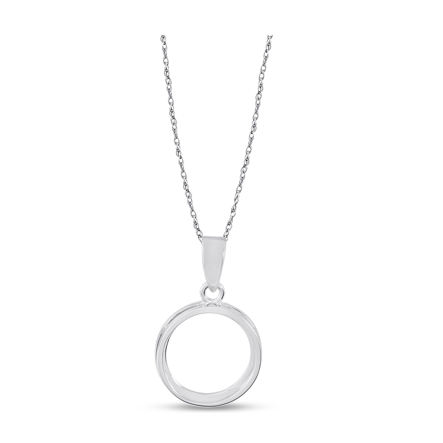 Belantina 1/10 Carat Diamond Circle Pendant Necklace for Women in 14k Gold