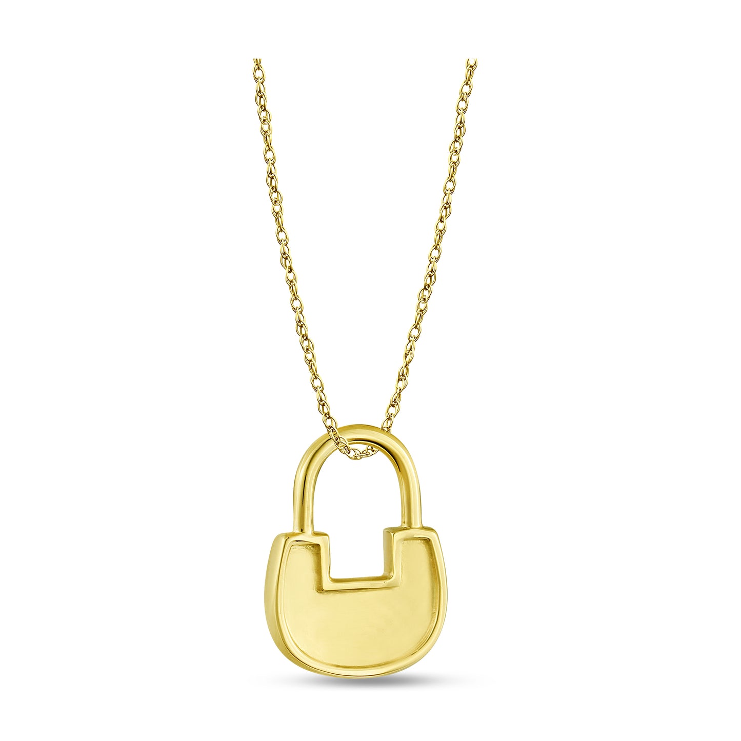 Belantina 1/5 Carat Diamond Lock Pendant Necklace for Women in 14k Gold