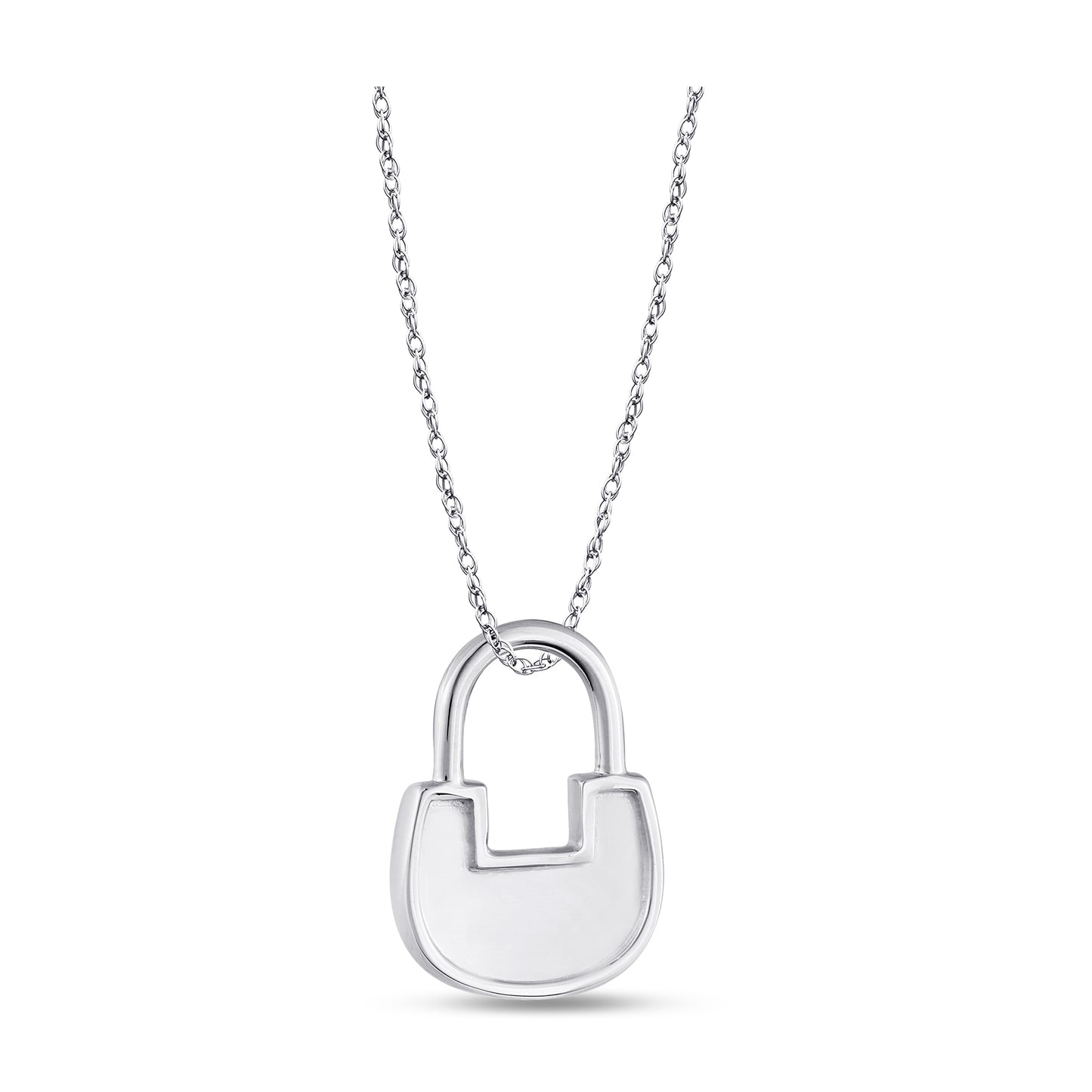 Belantina 1/5 Carat Diamond Lock Pendant Necklace for Women in 14k Gold