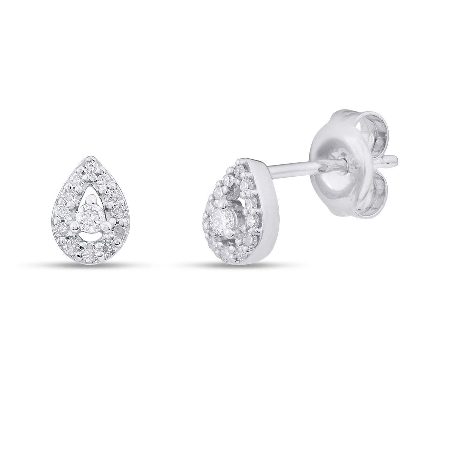 Belantina Diamond Pear Shaped, Tear Drop Earring in 14K Gold