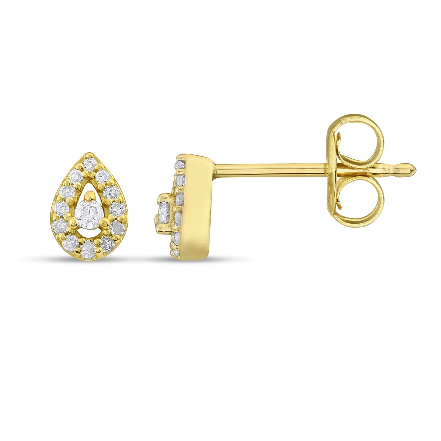 Belantina Diamond Pear Shaped, Tear Drop Earring in 14K Gold