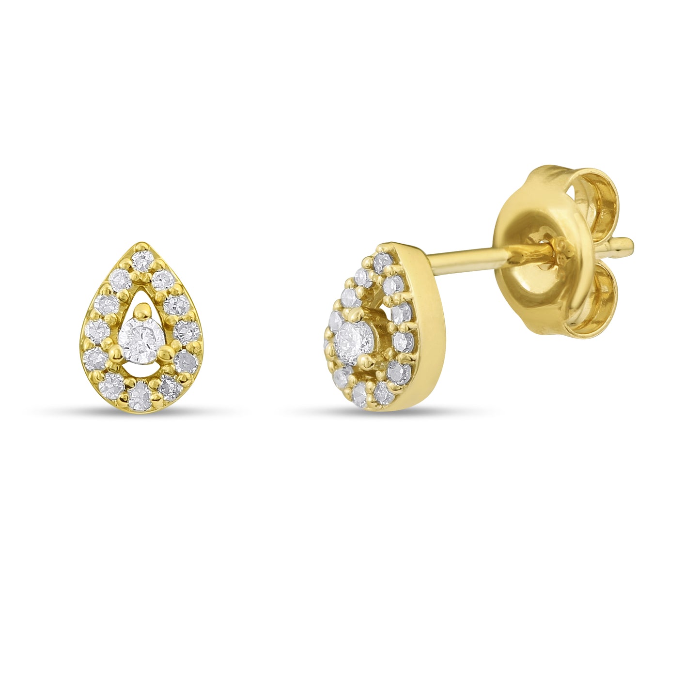 Belantina Diamond Pear Shaped, Tear Drop Earring in 14K Gold