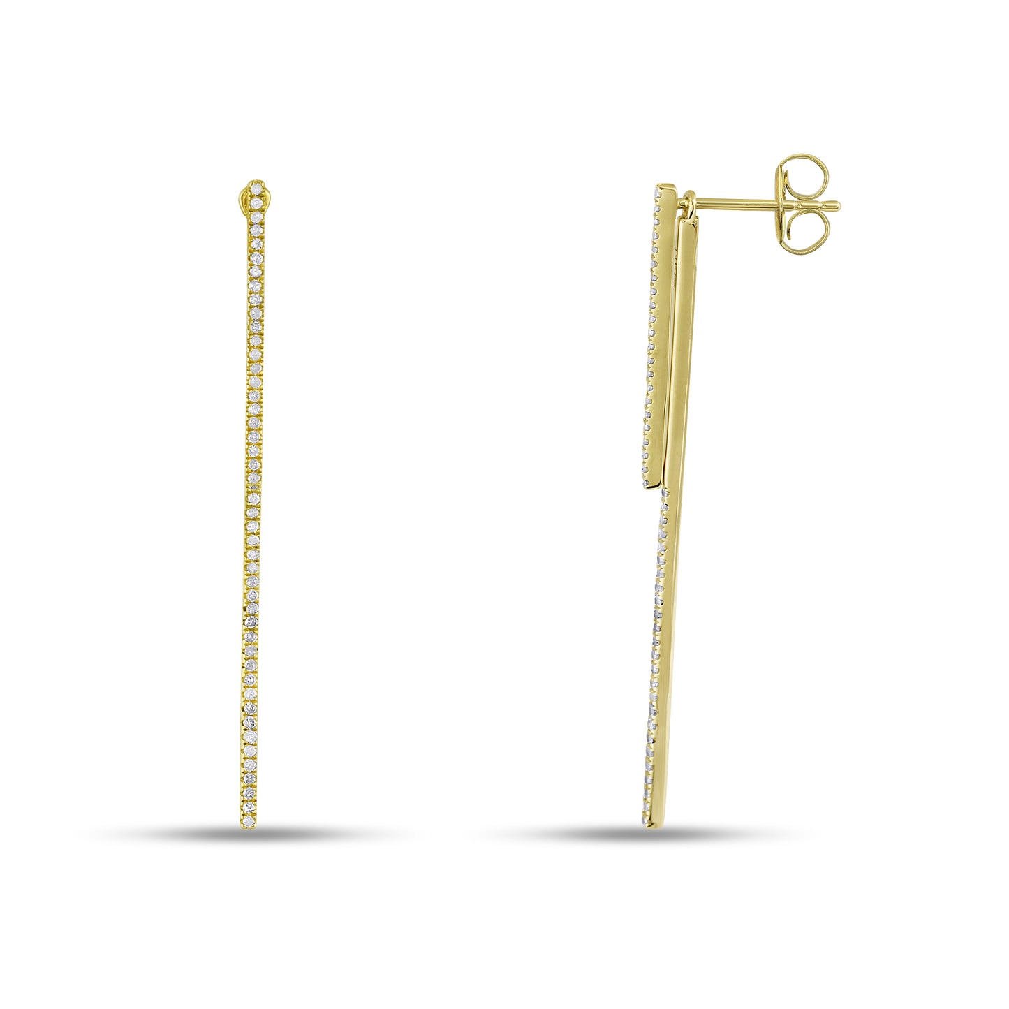 Belantina 1/4 carat Diamon Dangle Bar Earrings in 14K Gold