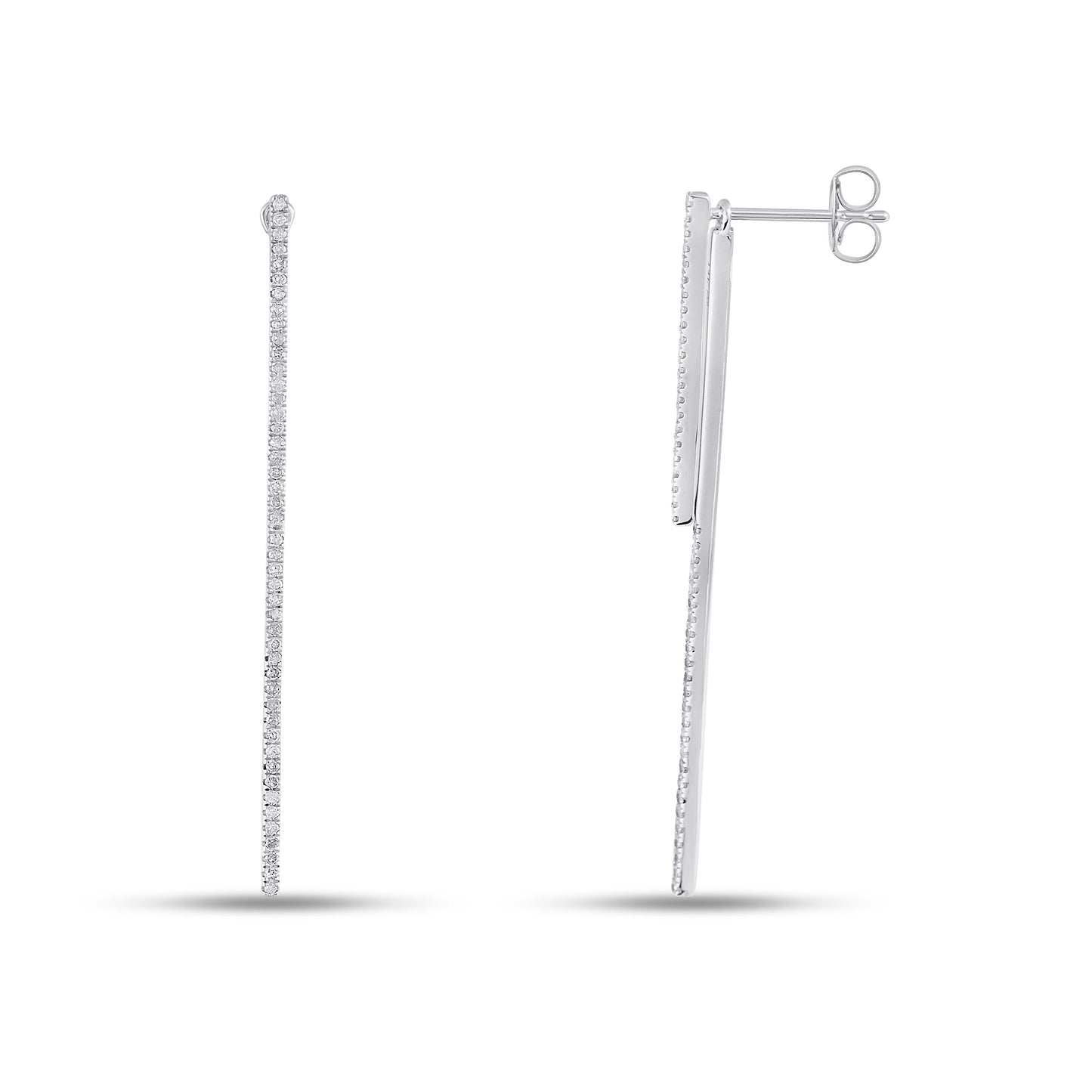 Belantina 1/4 carat Diamon Dangle Bar Earrings in 14K Gold