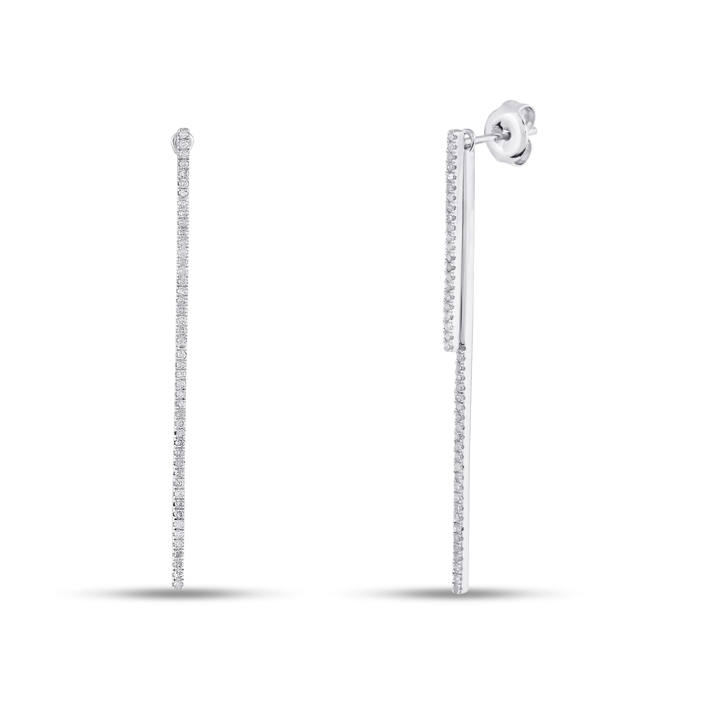 Belantina 1/4 carat Diamon Dangle Bar Earrings in 14K Gold