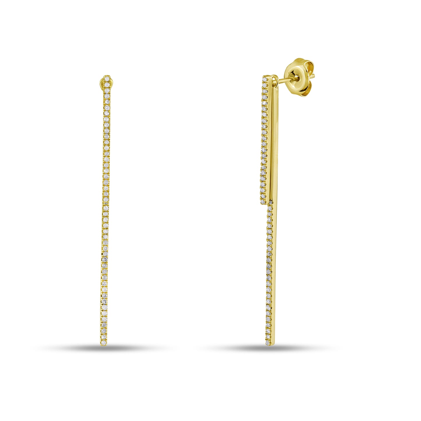Belantina 1/4 carat Diamon Dangle Bar Earrings in 14K Gold