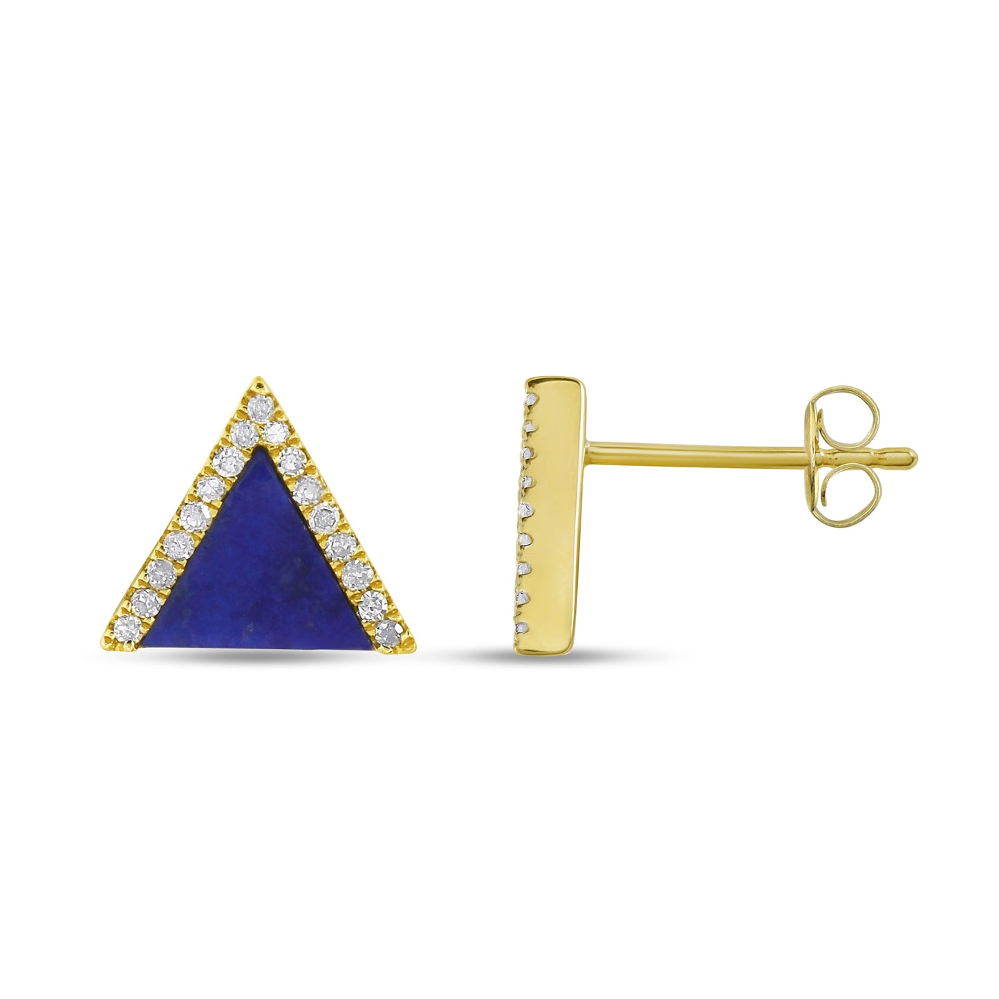 Belantina Diamond & Lapis Earrings in 14K Gold