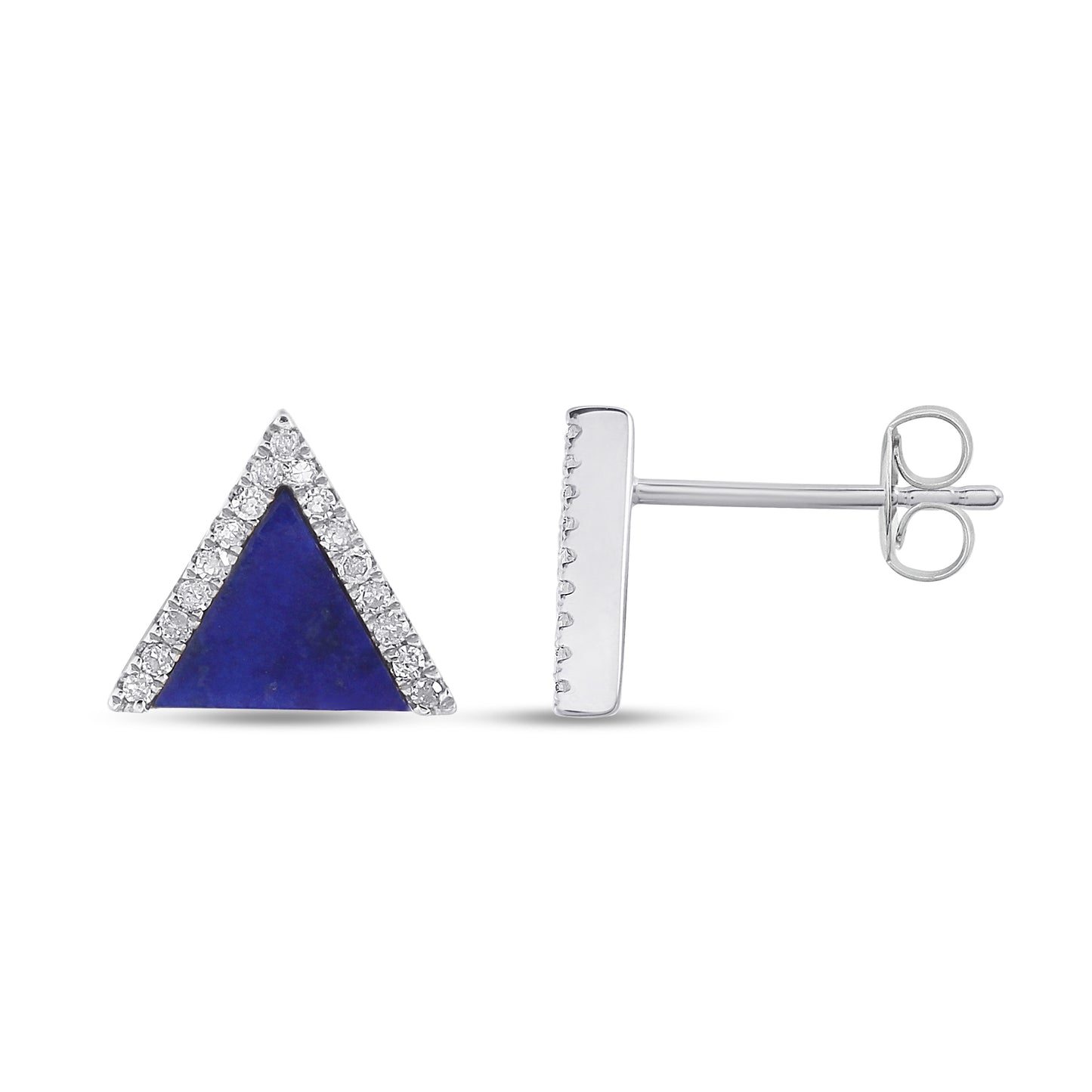 Belantina Diamond & Lapis Earrings in 14K Gold
