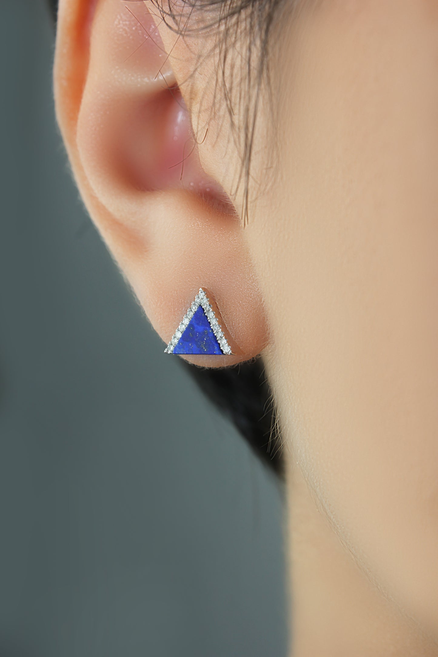 Belantina Diamond & Lapis Earrings in 14K Gold