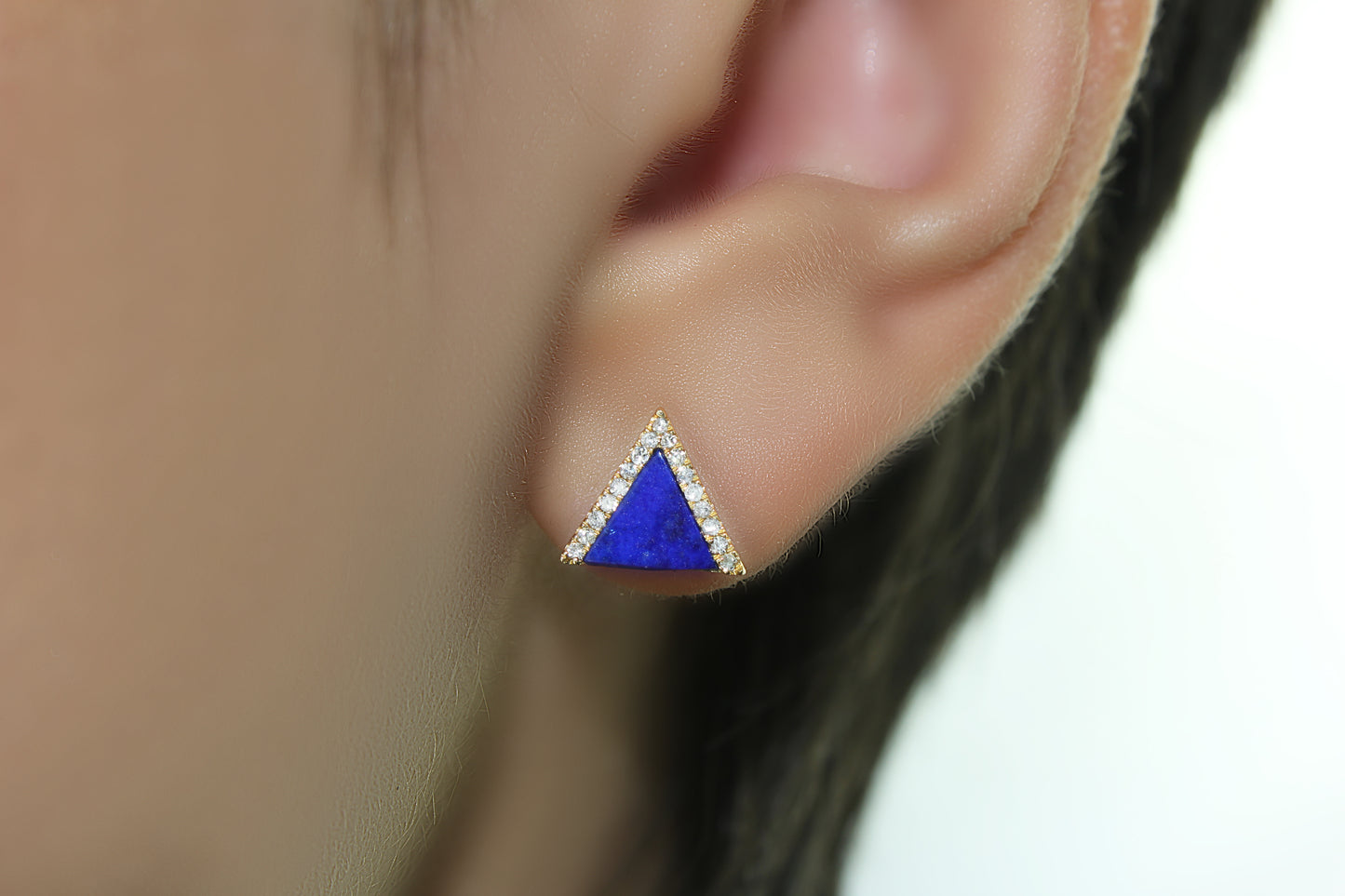 Belantina Diamond & Lapis Earrings in 14K Gold