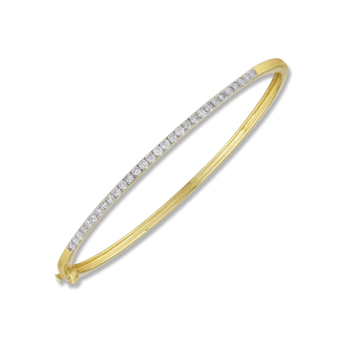 Belantina 3/4 Carat Natural Diamond Bangle Bracelet for Women in 14k Gold