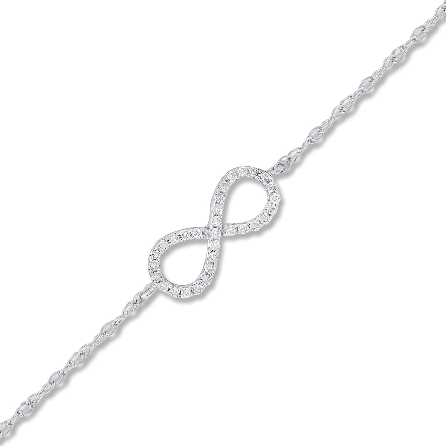 Belantina 14K Gold, Genuine Diamond Infinity Bracelet