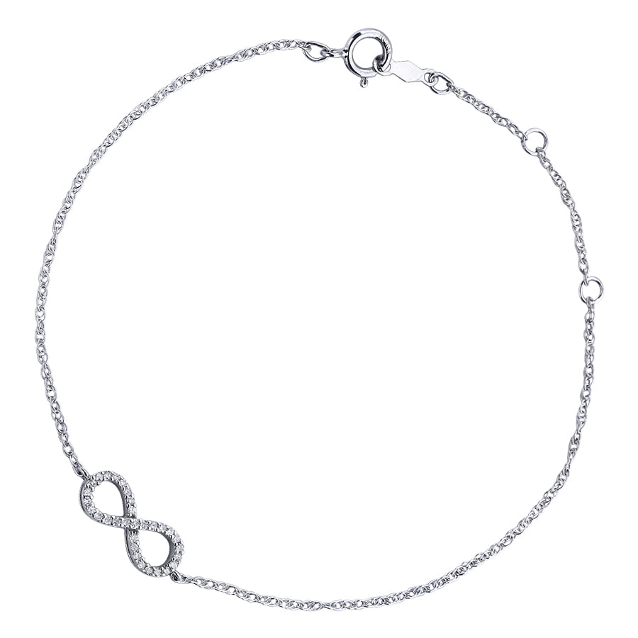 Belantina 14K Gold, Genuine Diamond Infinity Bracelet