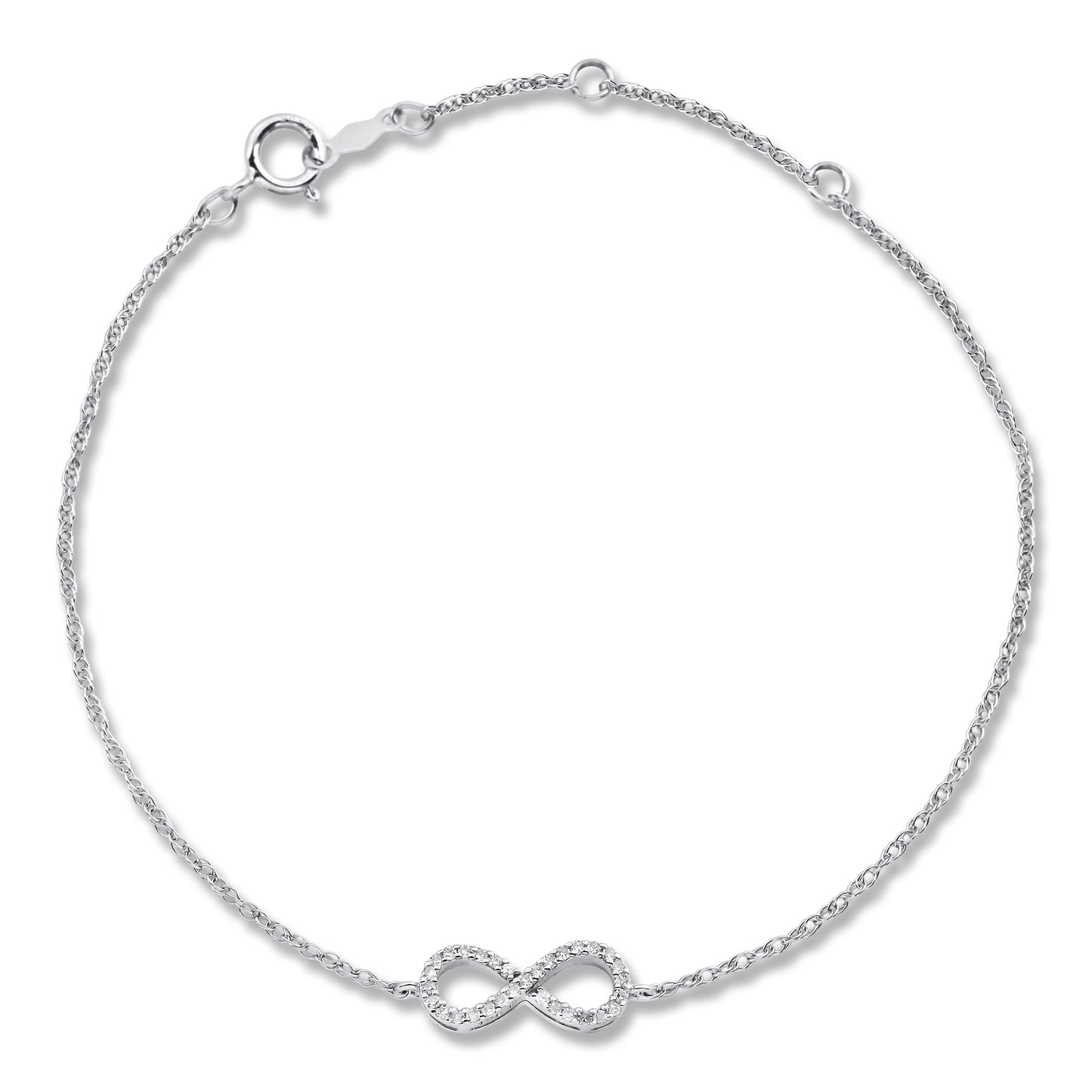 Belantina 14K Gold, Genuine Diamond Infinity Bracelet