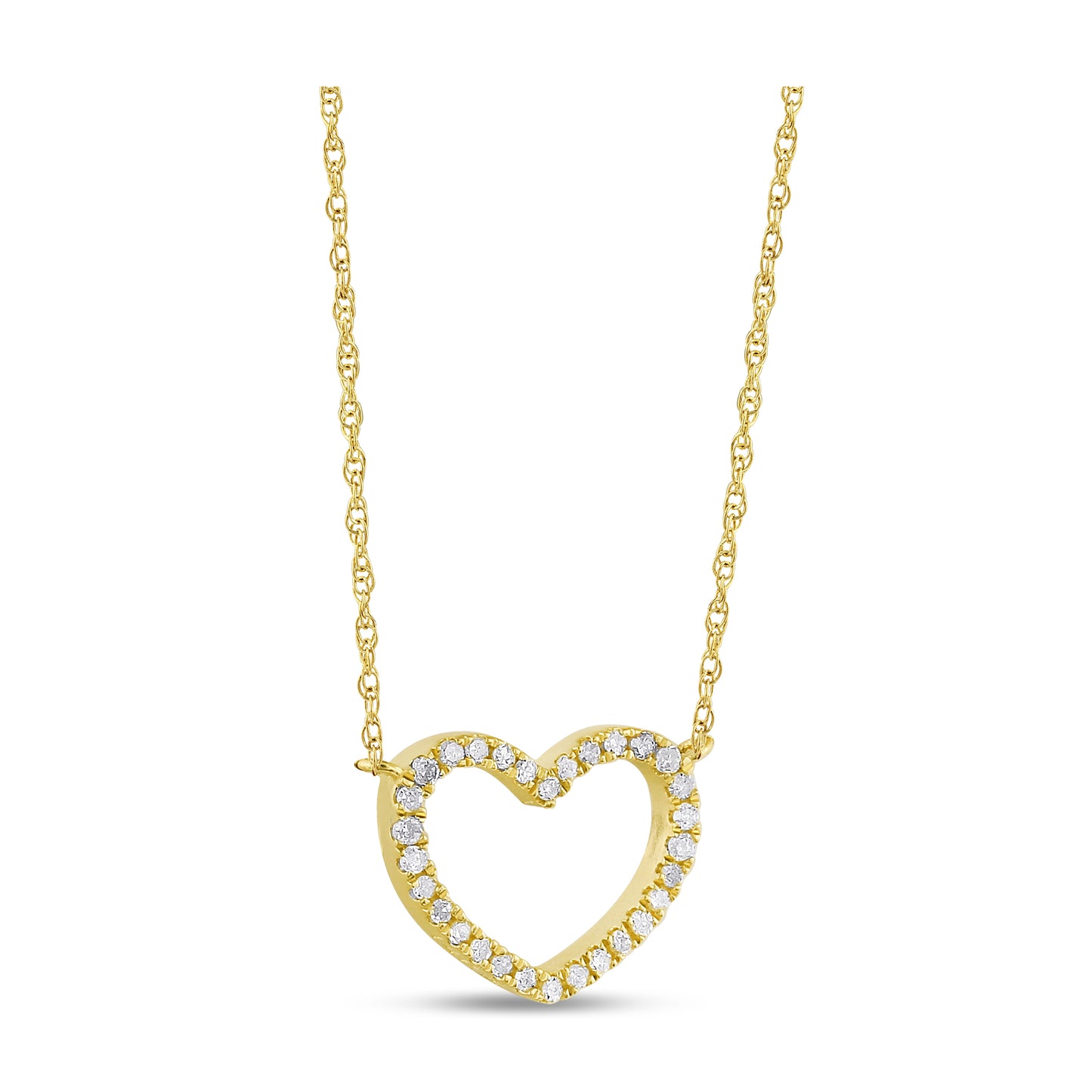Belantina 1/12 Carat Diamond Heart Pendant Necklace for Women in 14k White and Yellow Gold on 16 to 18 Inch Adjustable Chain (H-I, I1-I2, cttw) Spring Ring