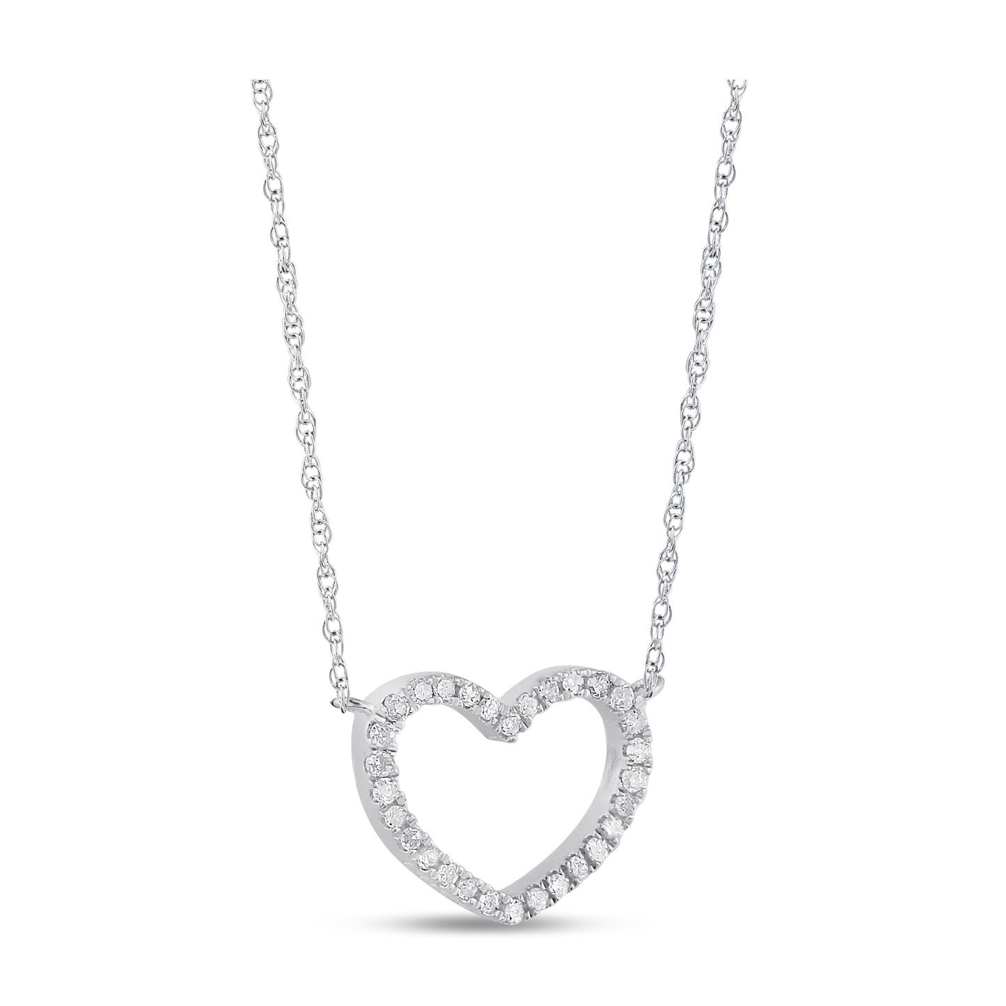 Belantina 1/12 Carat Diamond Heart Pendant Necklace for Women in 14k White and Yellow Gold on 16 to 18 Inch Adjustable Chain (H-I, I1-I2, cttw) Spring Ring