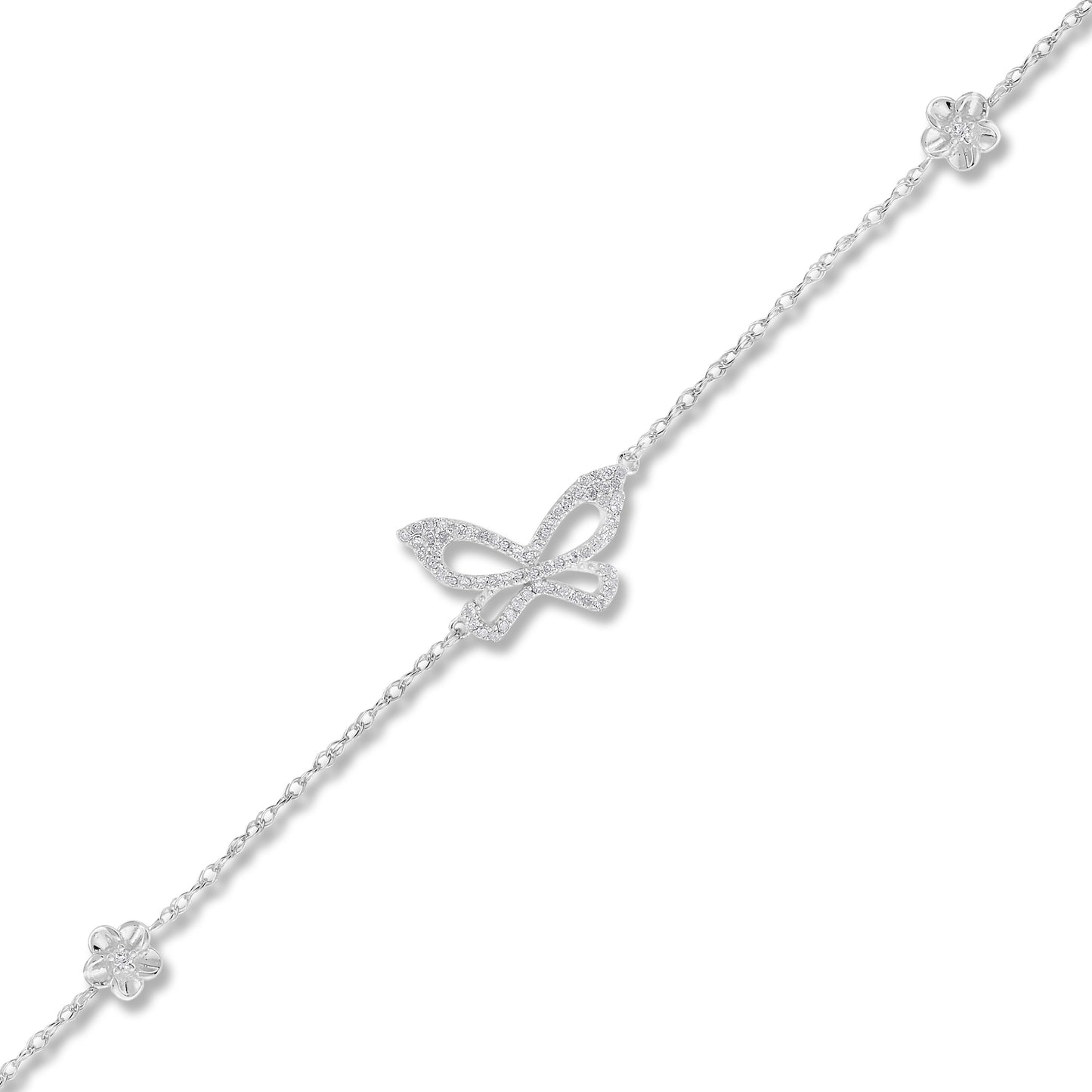 Belantina 14K Gold Diamond Butterfly Bracelet