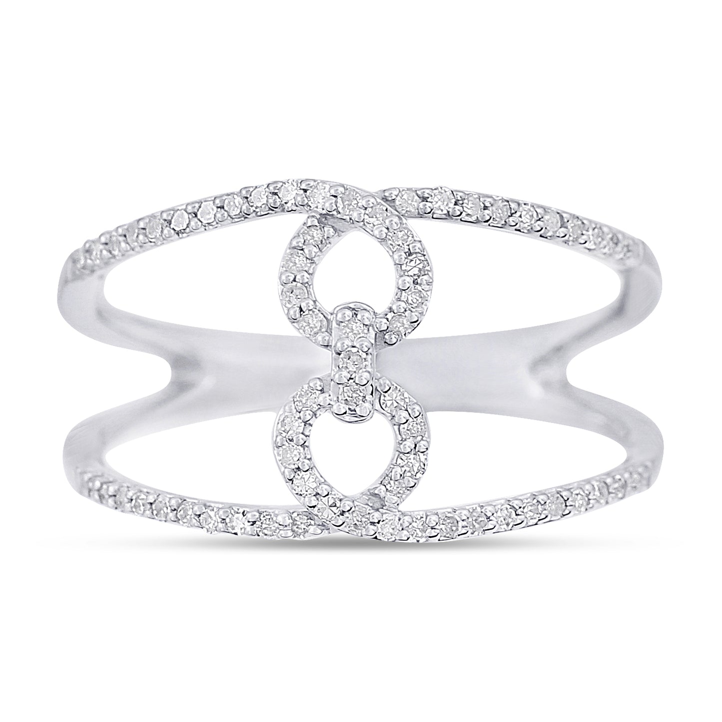 14k Gold Double Band Freeform Diamond Infinity Ring