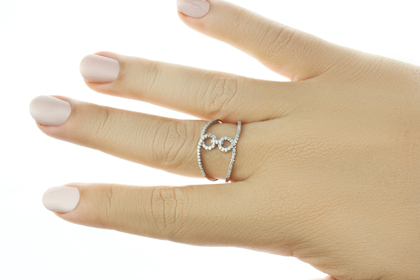 14k Gold Double Band Freeform Diamond Infinity Ring