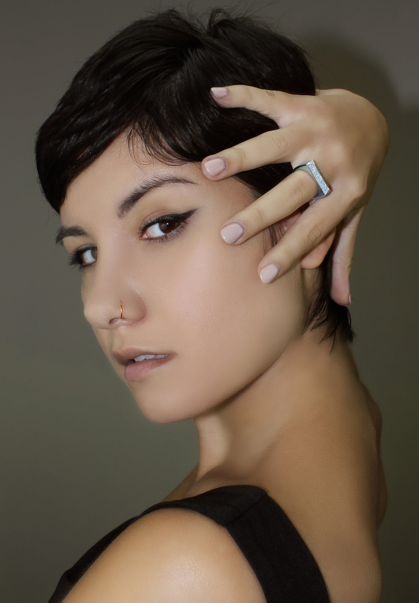 Belantina Diamond Pave Signet Ring