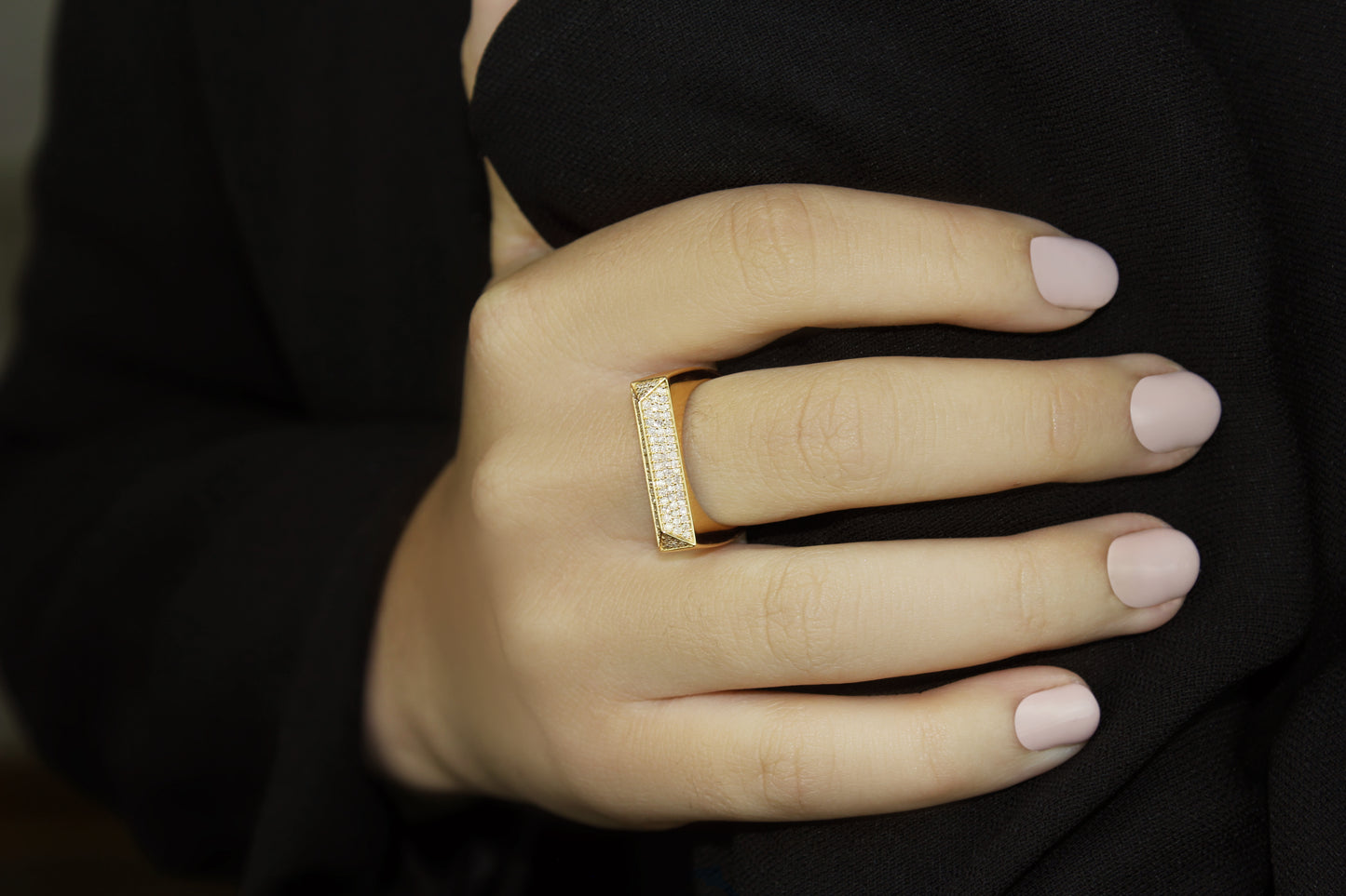 Belantina Diamond Pave Signet Ring