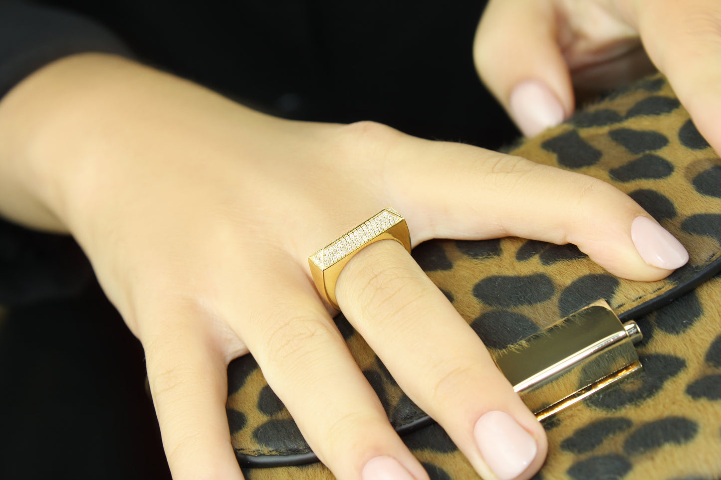 Belantina Diamond Pave Signet Ring
