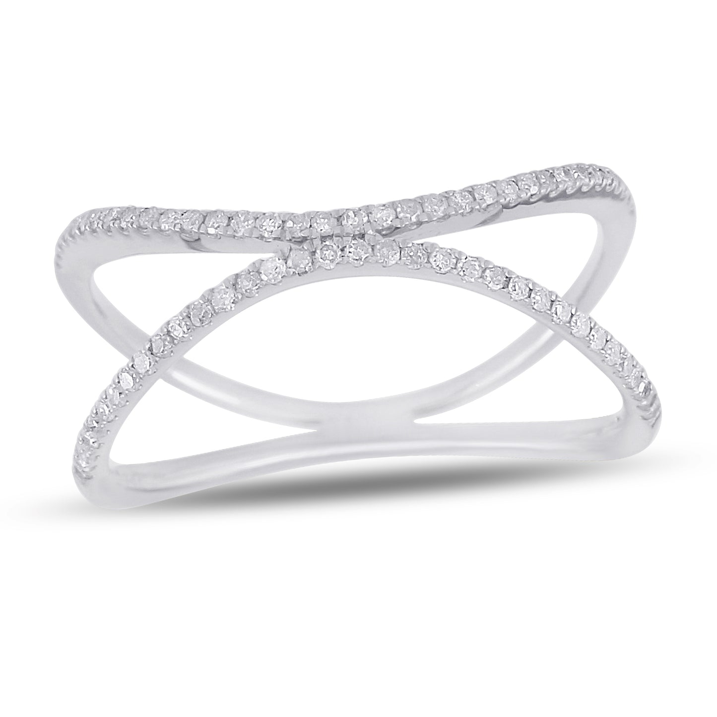 Belantina X Style Diamond Band Ring In 14k Gold 1/5 Carat