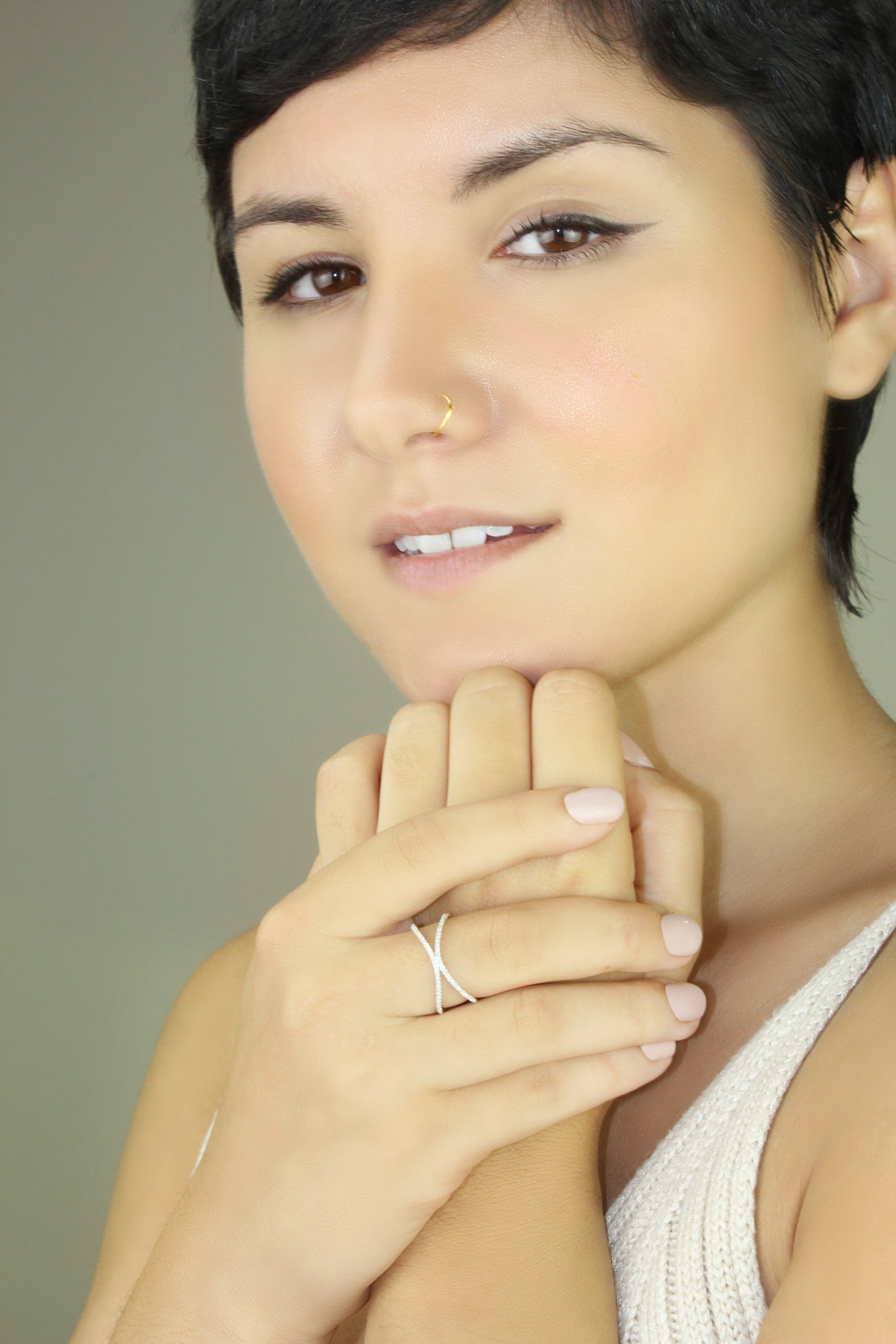 Belantina X Style Diamond Band Ring In 14k Gold 1/5 Carat