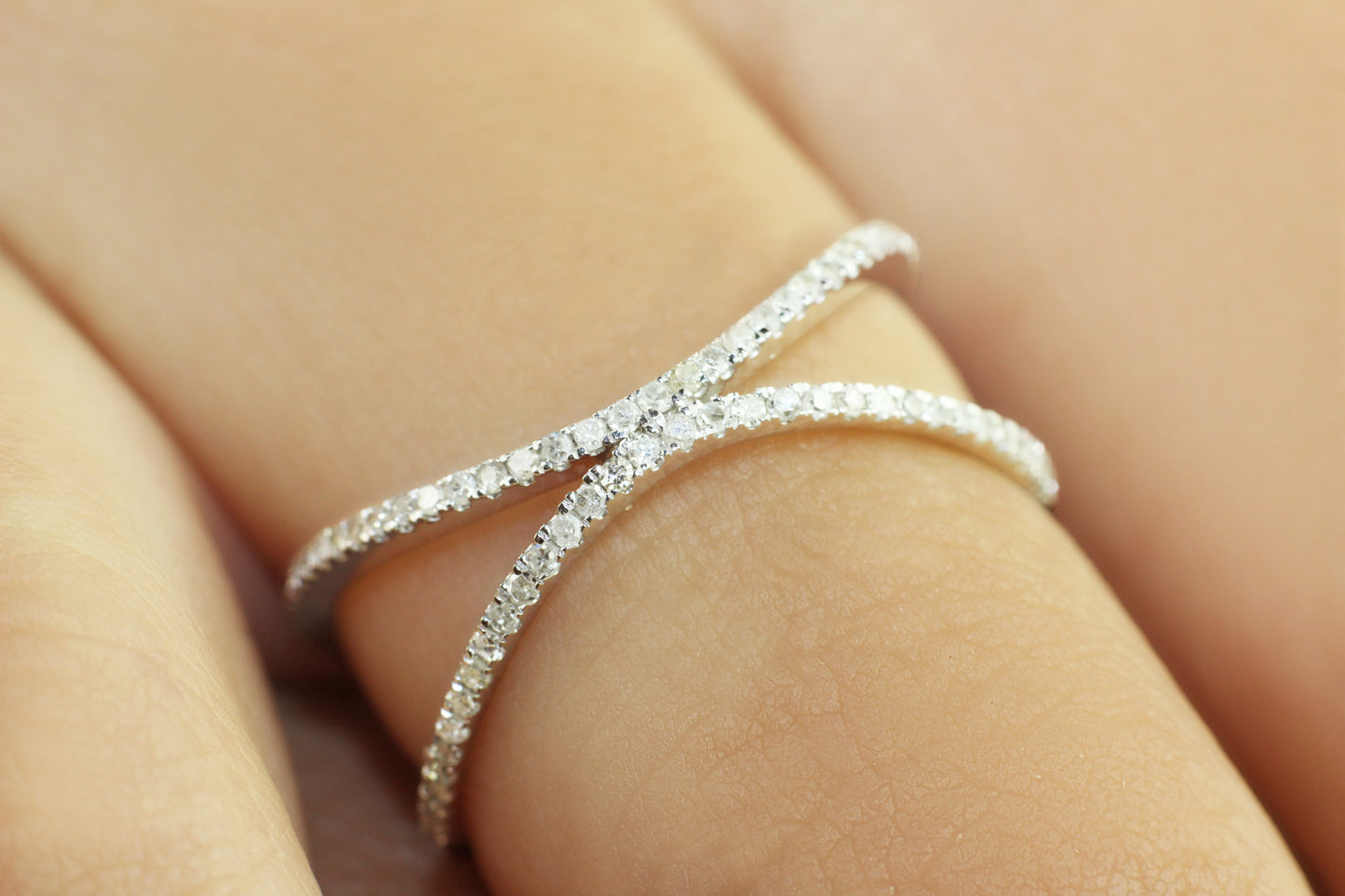 Belantina X Style Diamond Band Ring In 14k Gold 1/5 Carat