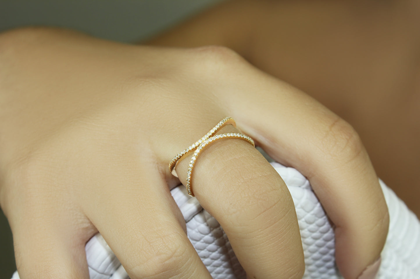 Belantina X Style Diamond Band Ring In 14k Gold 1/5 Carat
