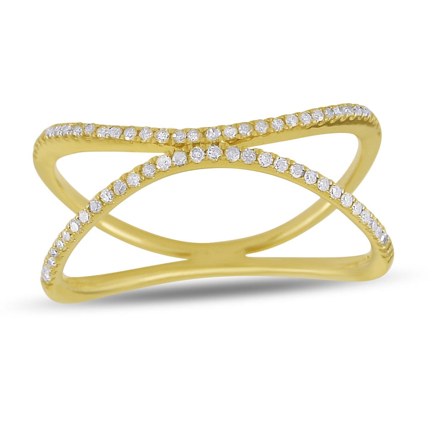 Belantina X Style Diamond Band Ring In 14k Gold 1/5 Carat