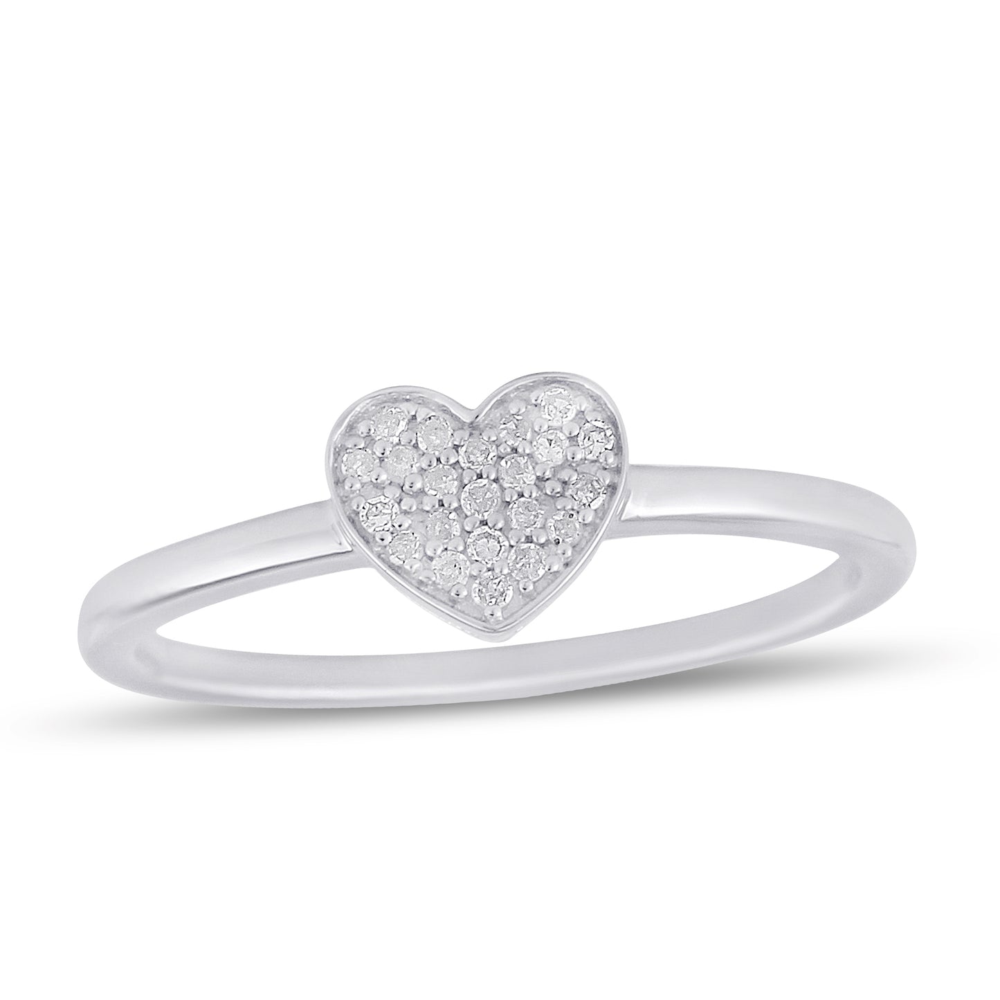 Belantina Diamond Heart Promise Ring In 14k White Or Yellow Gold