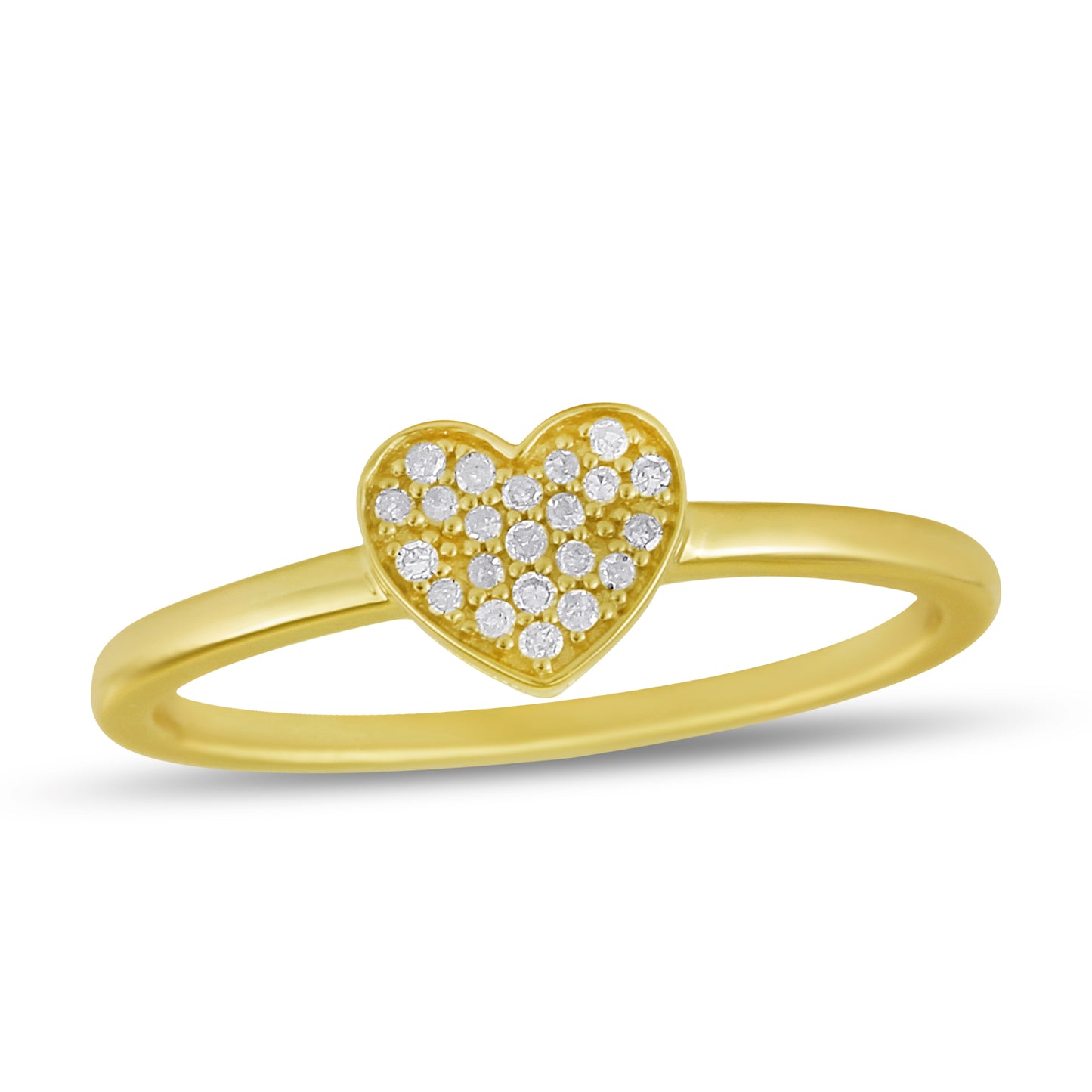 Belantina Diamond Heart Promise Ring In 14k White Or Yellow Gold