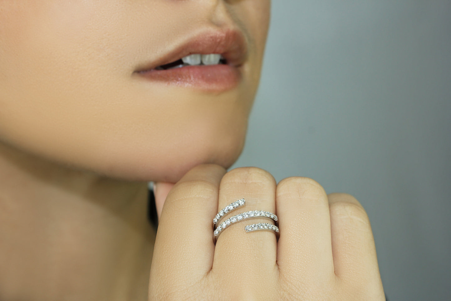Belantina 1/2 Carat Diamond Spiral Wrap Ring In 14k Solid Gold