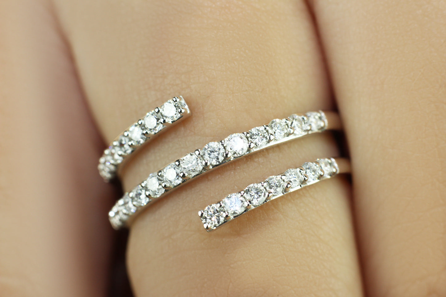 Belantina 1/2 Carat Diamond Spiral Wrap Ring In 14k Solid Gold